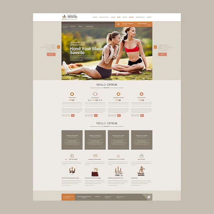 Foto diseño de sitio web para una compañía especializada en yoga y ejercicio