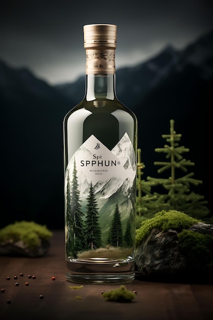 Diseño del sitio web A medida Schnapps Marca Bosque Verde y Blanco Tema alpino S Diseño de cartel de volante