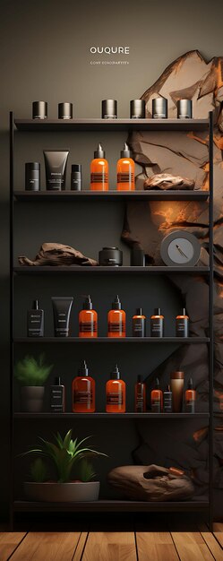 Diseño del sitio web de productos para el cuidado del cabello para hombres Tonos terrosos Tema de color con una C Arte Figma creativo