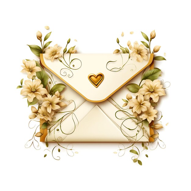 Diseño de sobre de papel plegado carta de amor pergamino papel carta de amor clipart camiseta marco de decoración
