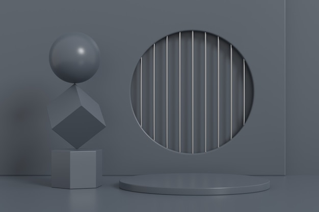 Diseño de soporte de exhibición. Visualización de productos en 3D. Representación 3D.