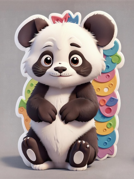 Foto diseño de sticker de un lindo panda diseño de sticker para portátil panda