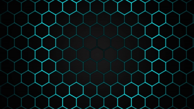 Foto diseño de superficie futura con fondo abstracto de tecnología hexagonal