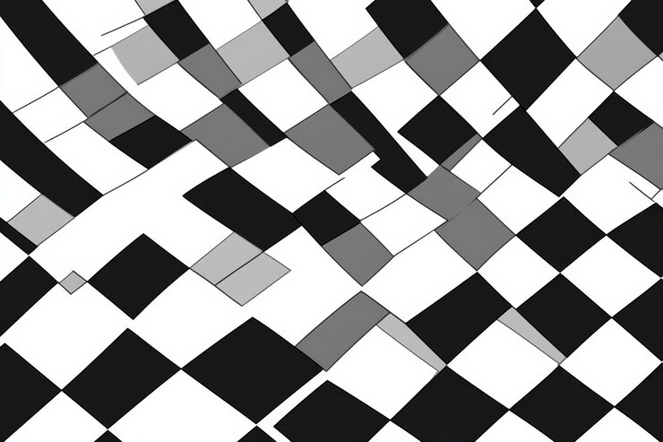 Foto diseño de tablero de ajedrez abstracto en blanco y negro y gris