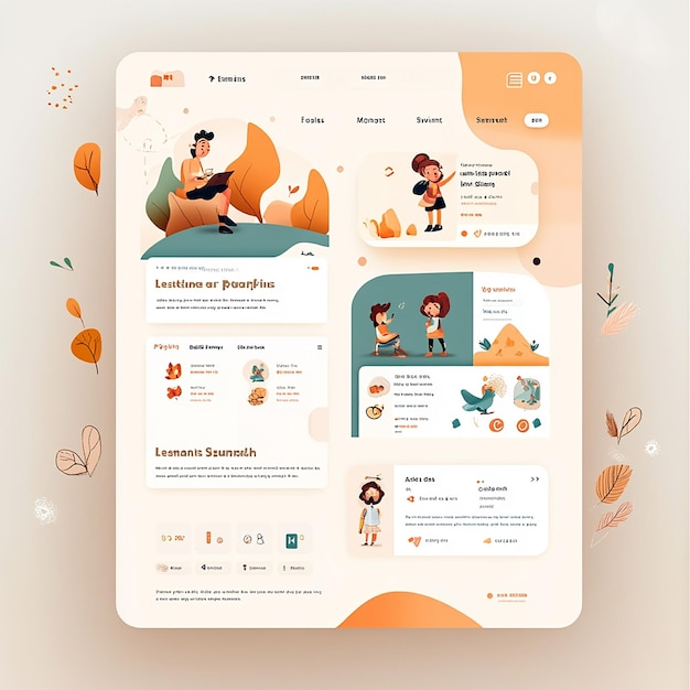 diseño para un tablero de control de aprendizaje infantil