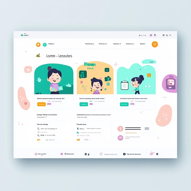 diseño para un tablero de control de aprendizaje infantil
