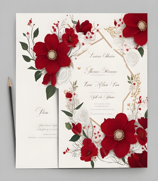 Foto un diseño de tarjeta de boda de lujo