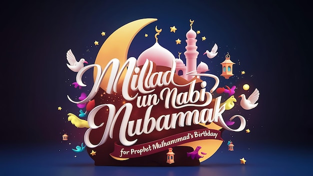 Foto diseño de la tarjeta del festival islámico de milad un nabi