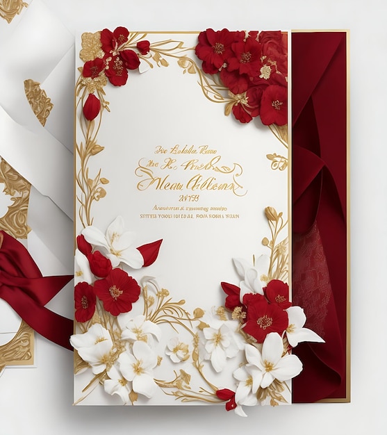 Un diseño de tarjeta de invitación de boda.