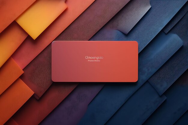 Diseño de tarjeta de presentación minimalista con fondo blanco para una sesión creativa y con vista superior