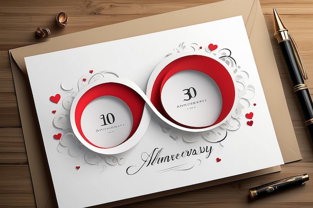 Foto diseño de tarjetas de felicitaciones conceptuales creativas para el aniversario de matrimonio ilustración editable