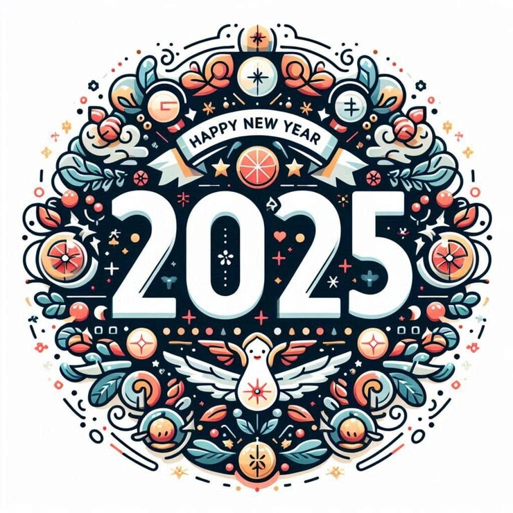 Diseño de tarjetas de feliz año nuevo 2025