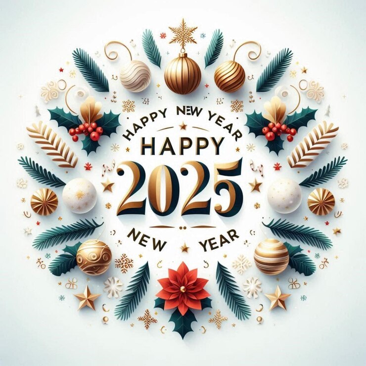 Diseño de tarjetas de feliz año nuevo 2025