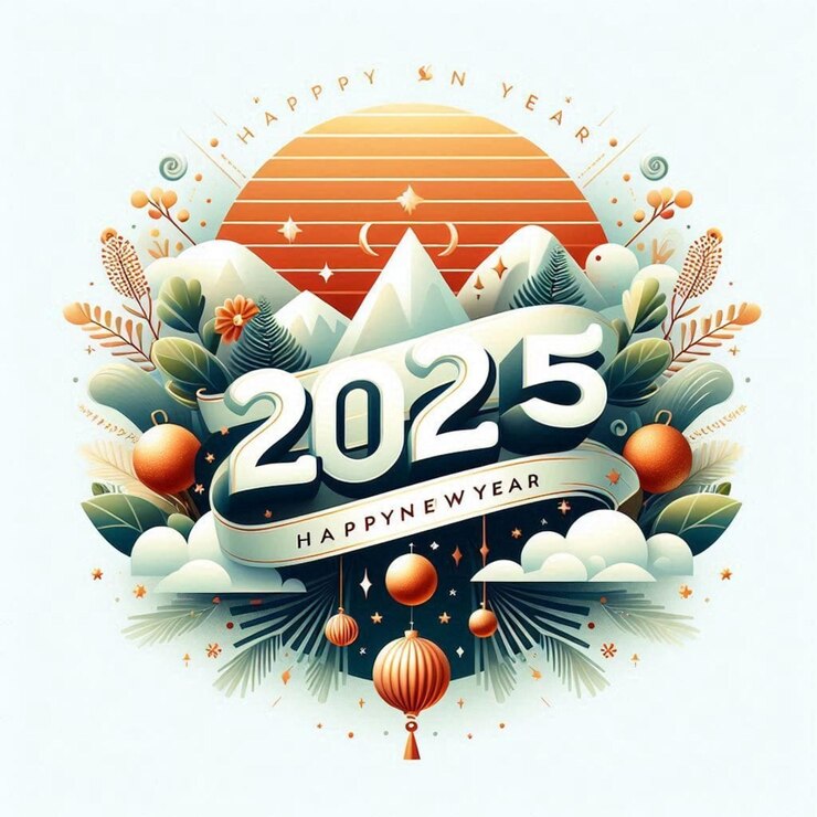 Diseño de tarjetas de feliz año nuevo 2025