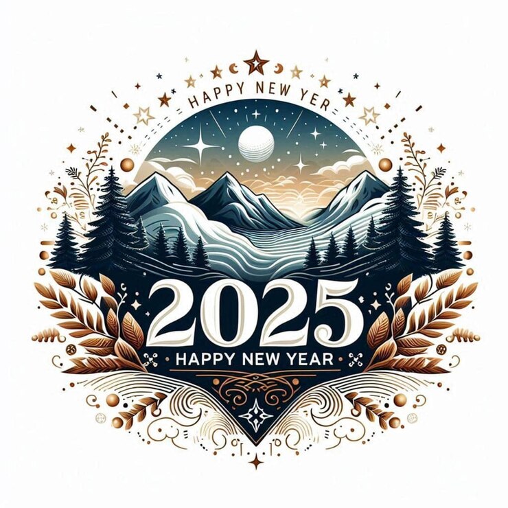 Diseño de tarjetas de feliz año nuevo 2025