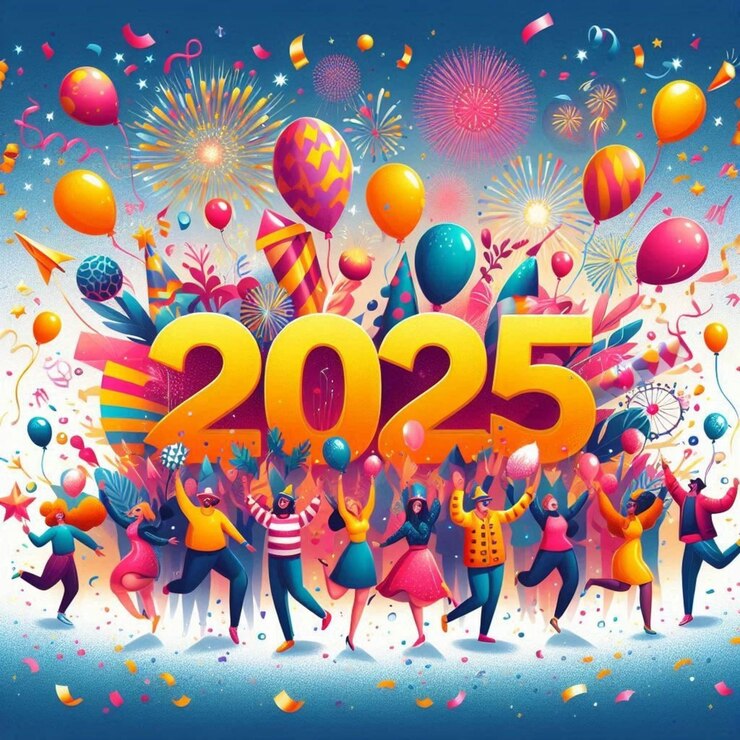 Diseño de tarjetas de feliz año nuevo 2025