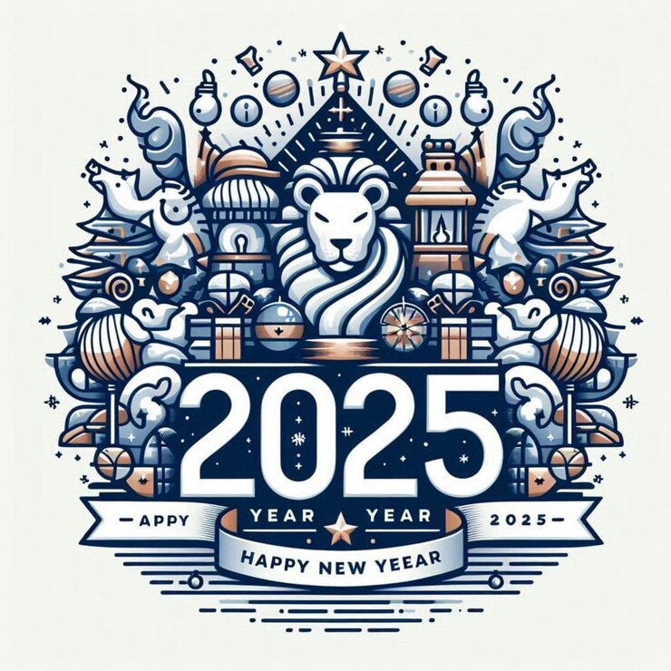 Diseño de tarjetas de feliz año nuevo 2025