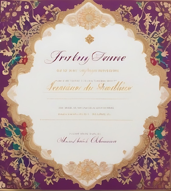 Diseño de tarjetas de invitación de boda al estilo árabe