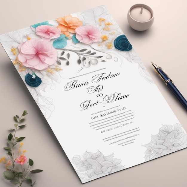diseño de tarjetas de invitación de boda profesional creativo minimalista