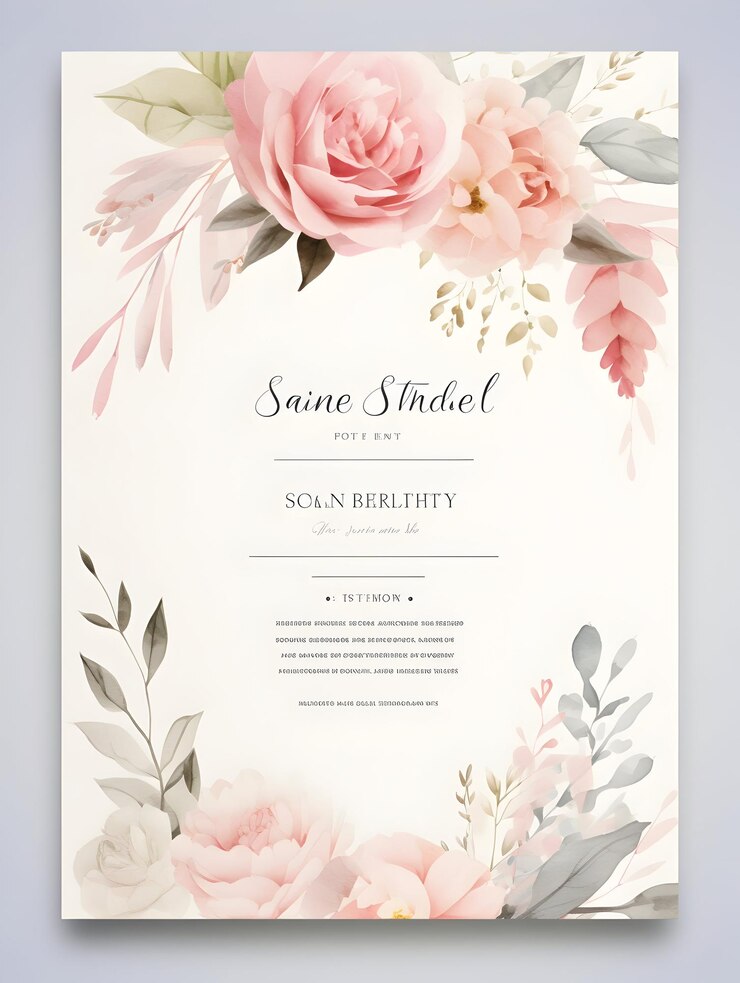 Foto diseño de tarjetas de invitación de bodas de lujo plantilla de tarjeta de bodas tarjeta de bodas artística y floral
