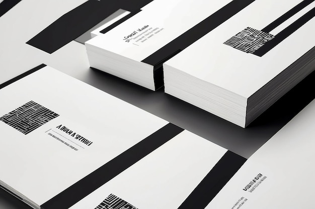 Diseño de tarjetas de visita abstractas en blanco y negro