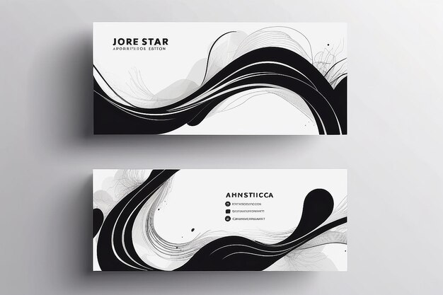 Diseño de tarjetas de visita abstractas en blanco y negro