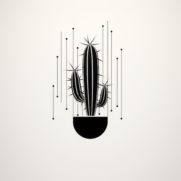 Foto diseño de tatuaje de cactus ia generativa