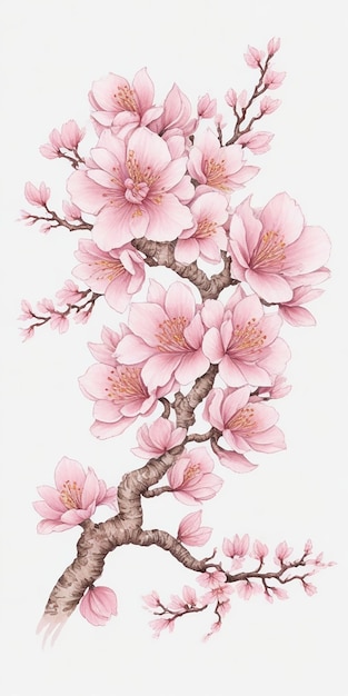 Foto diseño de tatuaje de flor de sakura barroco intrincado