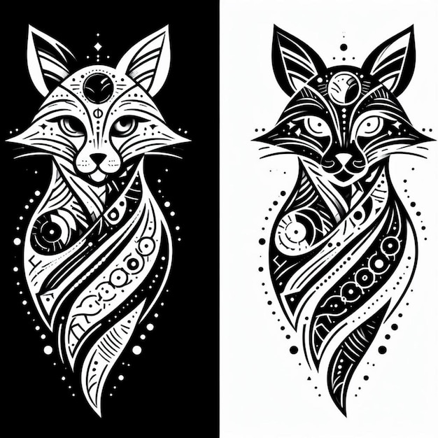 Diseño de tatuaje de gato