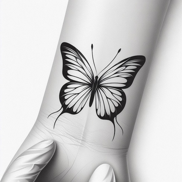 Diseño de tatuaje de mariposa