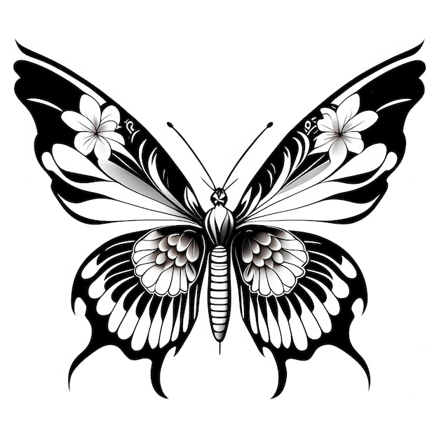 Diseño de tatuaje de mariposa