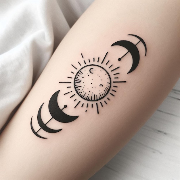 Diseño de tatuajes de fases de la luna