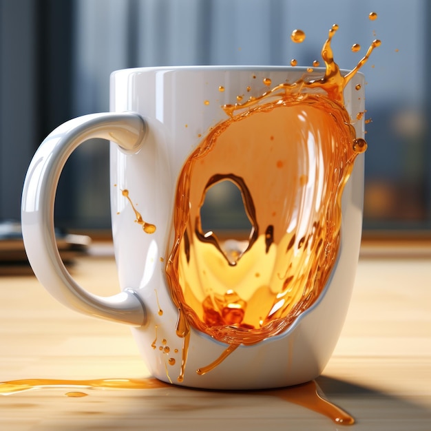 Diseño De Taza 3d Hiperrealista Con Ironía Y Humor