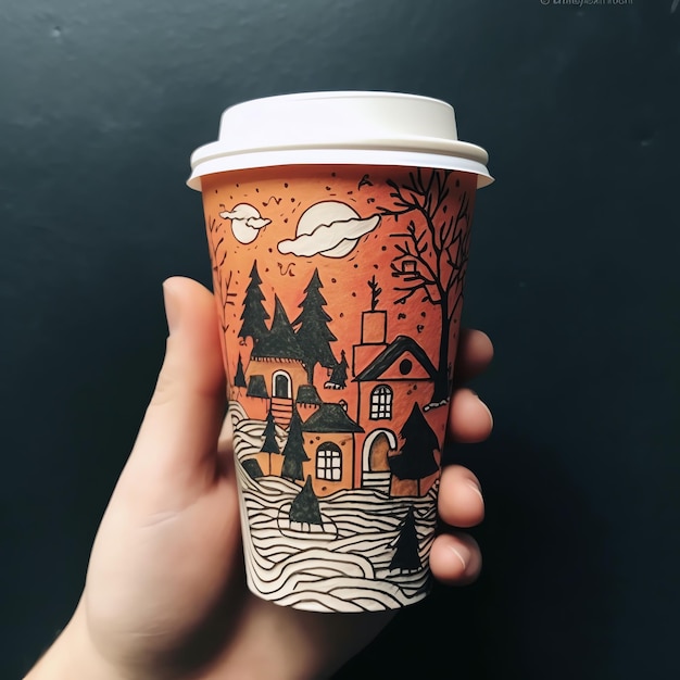 Diseño de taza de papel de café