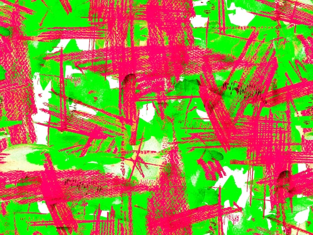 Diseño de tela de acuarela geométrica verde y roja. Azulejo fluido sin costuras. Papel psicodélico. Acuarela de patrones sin fisuras. Ilustración de textura vintage. Fondo de textura abstracta.