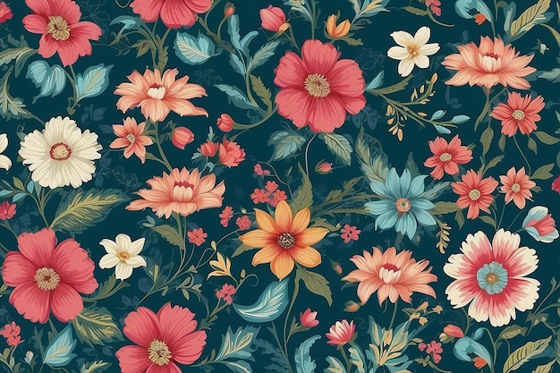 Foto diseño de tela con patrones florales
