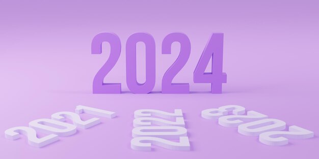 Diseño de texto de año nuevo 2024 para póster de folleto de informe comercial