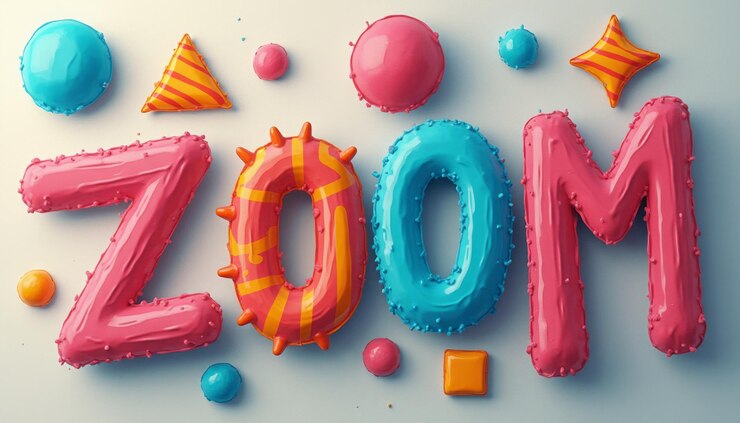 Foto diseño de texto zoom colorido y lúdico