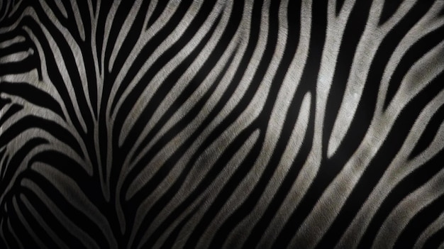 Diseño de textura de fondo de patrón de cebra primer plano rayas de cebra animales en blanco y negro caballo IA generativa
