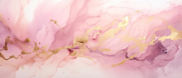 Foto diseño de tinta de alcohol pintado a mano con elegancia pastel en rosa elegante