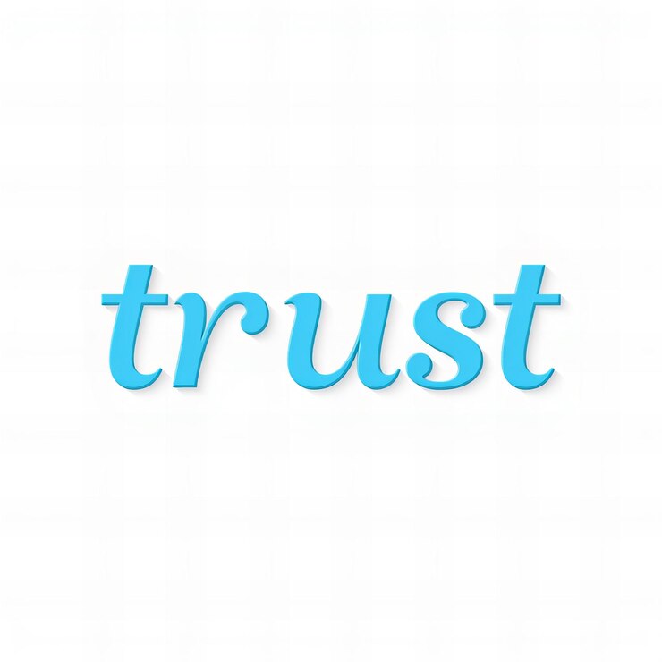 Foto diseño de tipografía de confianza con elegantes letras serif en colores azules calmantes