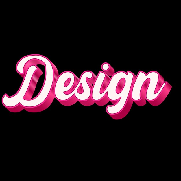 Diseño Tipografía Diseño 3D Rosa Negro Blanco Fondo Foto JPG.