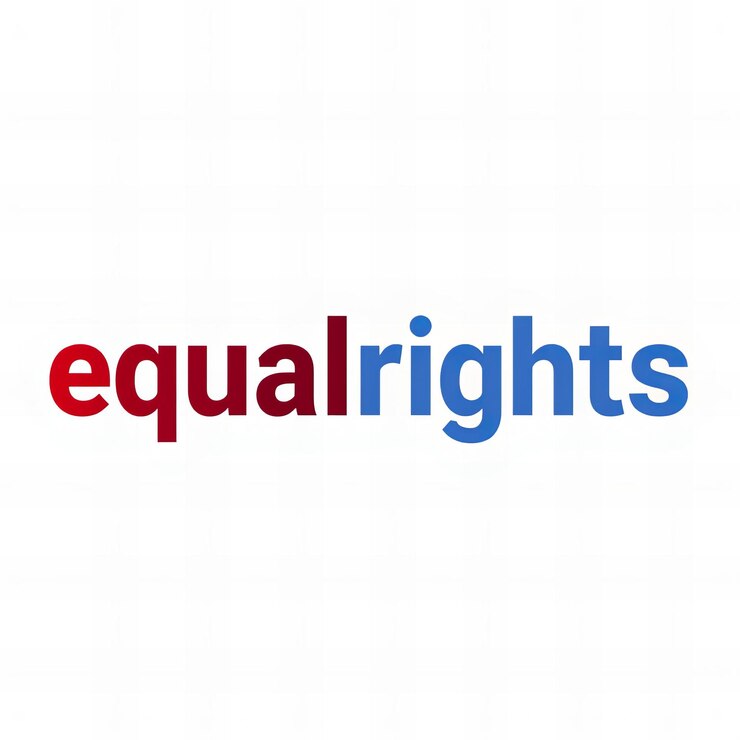 Foto diseño tipográfico de derechos iguales con letras iguales en negrita con un fondo de un signo de igualdad