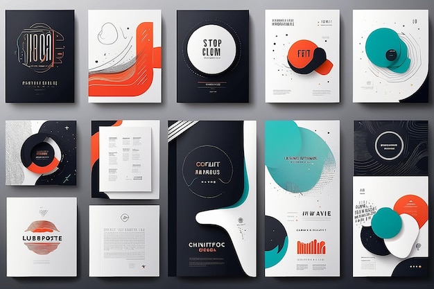 Diseño tipográfico y elementos de fondo minimalistas Un conjunto de elementos vectoriales
