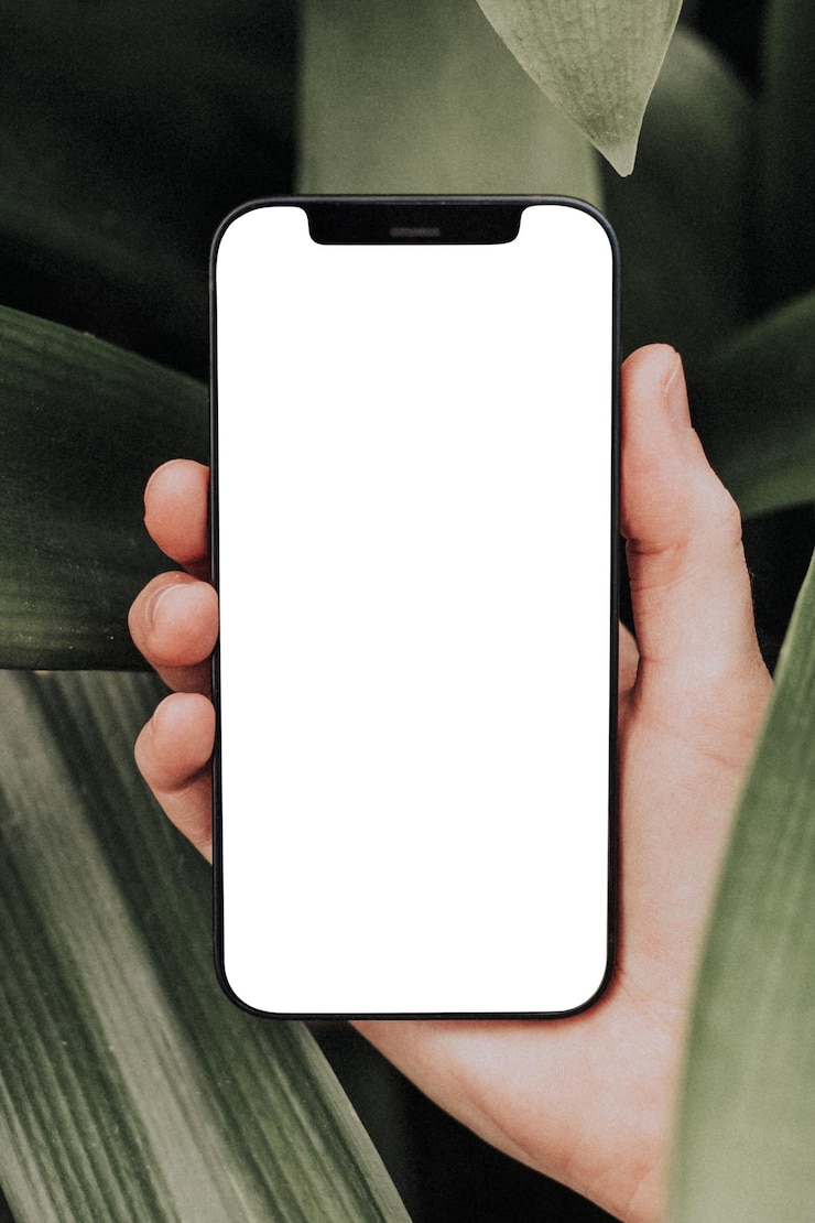Diseño transparente del modelo png de la pantalla del teléfono inteligente