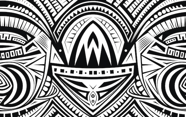 Foto diseño tribal africano página de colorear en blanco y negro