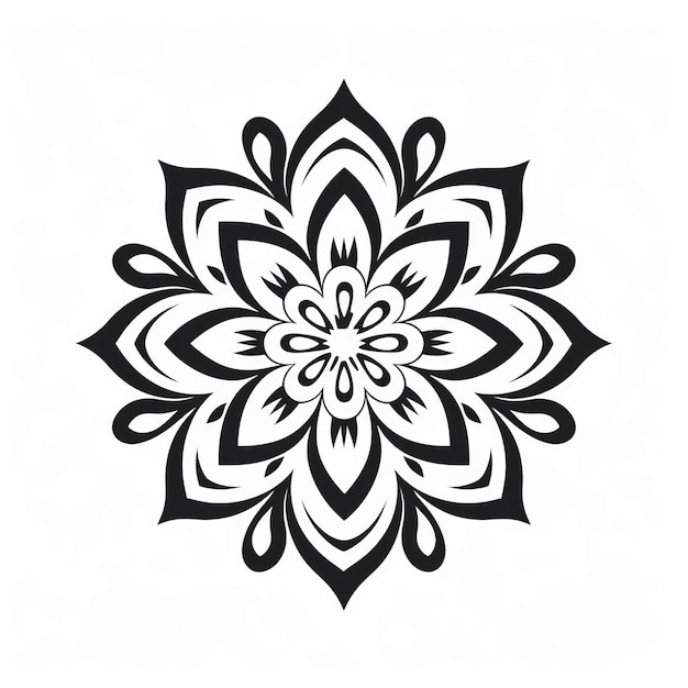 Diseño tribal indio minimalista Mandala Arte vectorial de flores