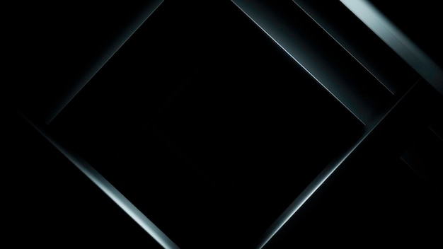 Un diseño de túnel oscuro un pasillo vacío en forma de cuadrado moviéndose profundamente en la abstracción