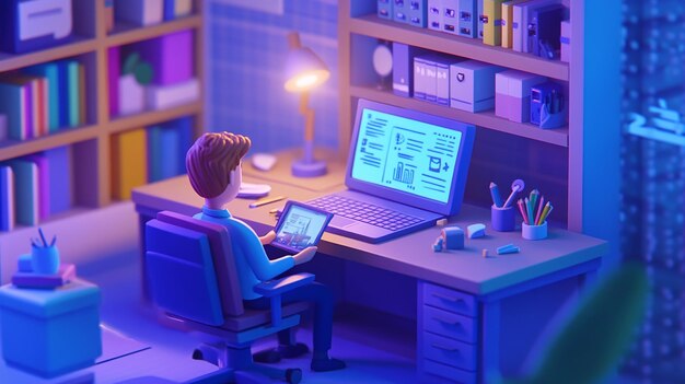 Diseño de UIUX web 3Drendered con optimización SEO para plataformas de educación en línea que destacan el hogar