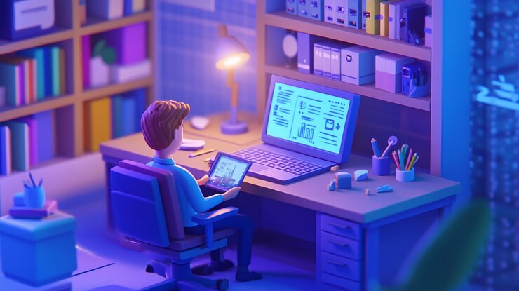 Foto diseño de uiux web 3drendered con optimización seo para plataformas de educación en línea que destacan el hogar